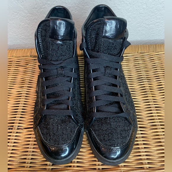 Adidas Honey Triple Black Shimmer Mid High Tops Sneakers Size 8.5 - Picture 5 of 12